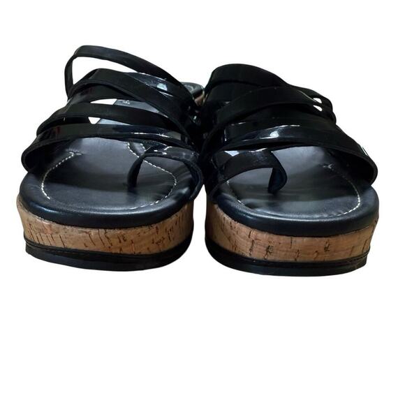 Donald J Pliner Womens Sheena 2 Cork Platform Wedge Sandals Black 6.5 M Coastal - Picture 6 of 11